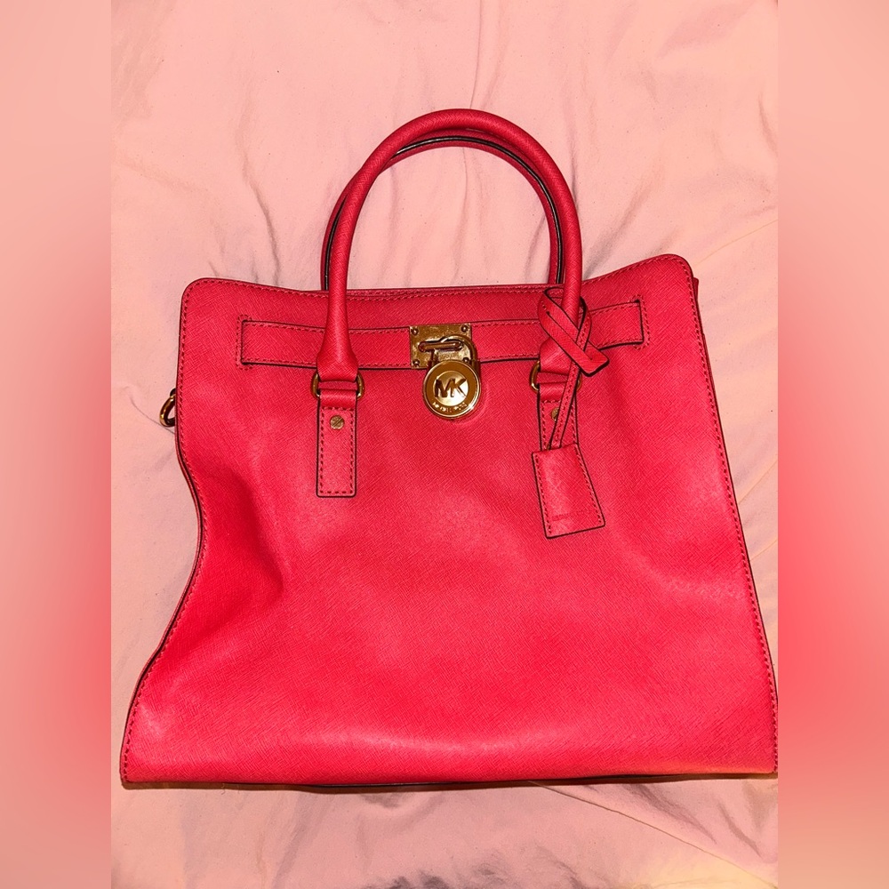 Michael Kors Hamilton Collection Coral Red Handbag